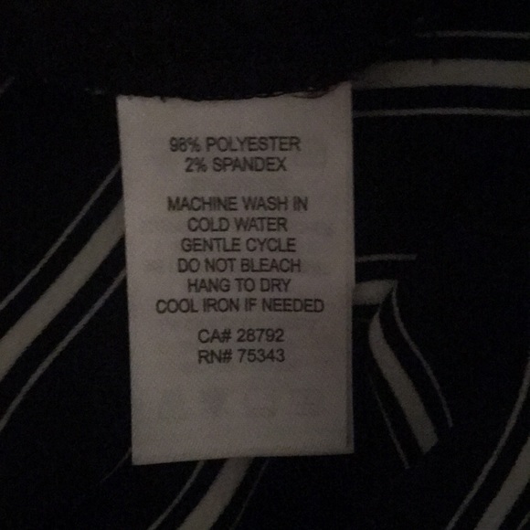 Black striped pants w/ elastic at pant leg/waist - Picture 5 of 5